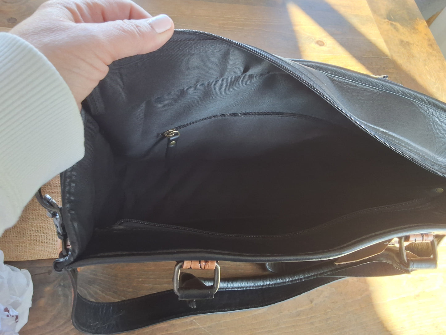Western Leather Tote Hand Tooled Bag