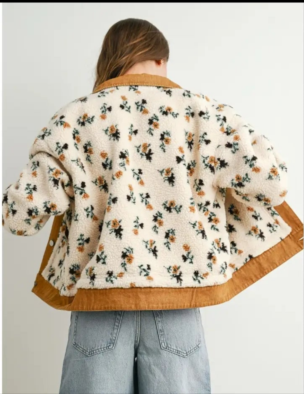 Floral Collared Button-Down Jacket