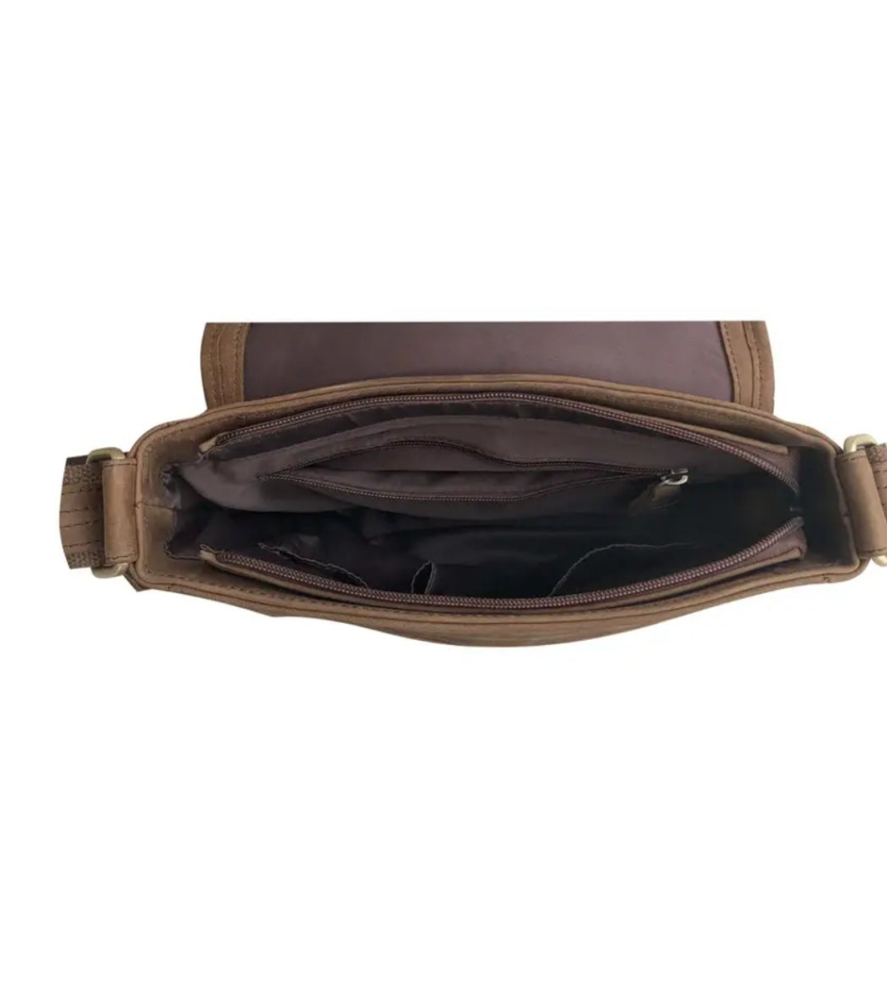 Vintage Leather Crossbody Shoulder Bag