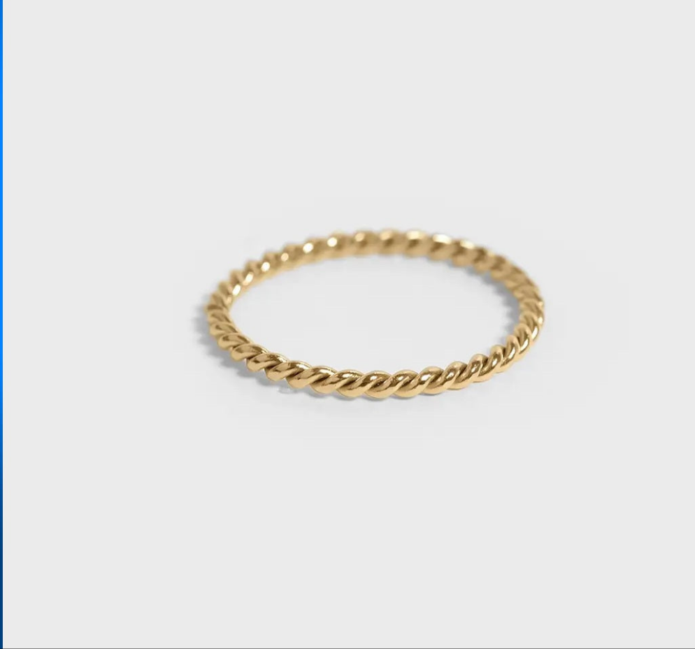 Stainless Steel Braided Stacking Ring / Hypoallergenic