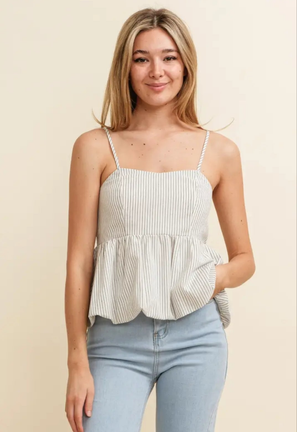 Striped Spaghetti Strap Top