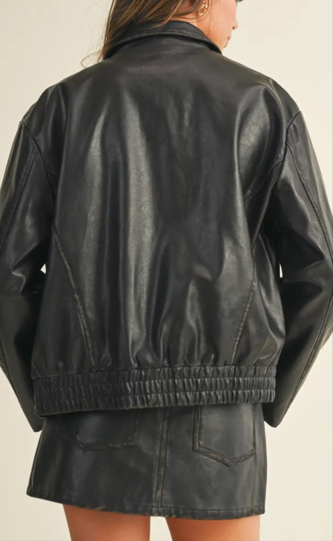 Patch Pocket Mini Leather Skirt