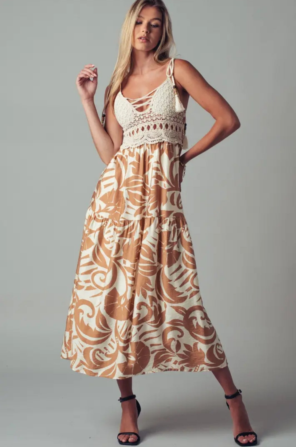 Crochet Lace Tiered Dress