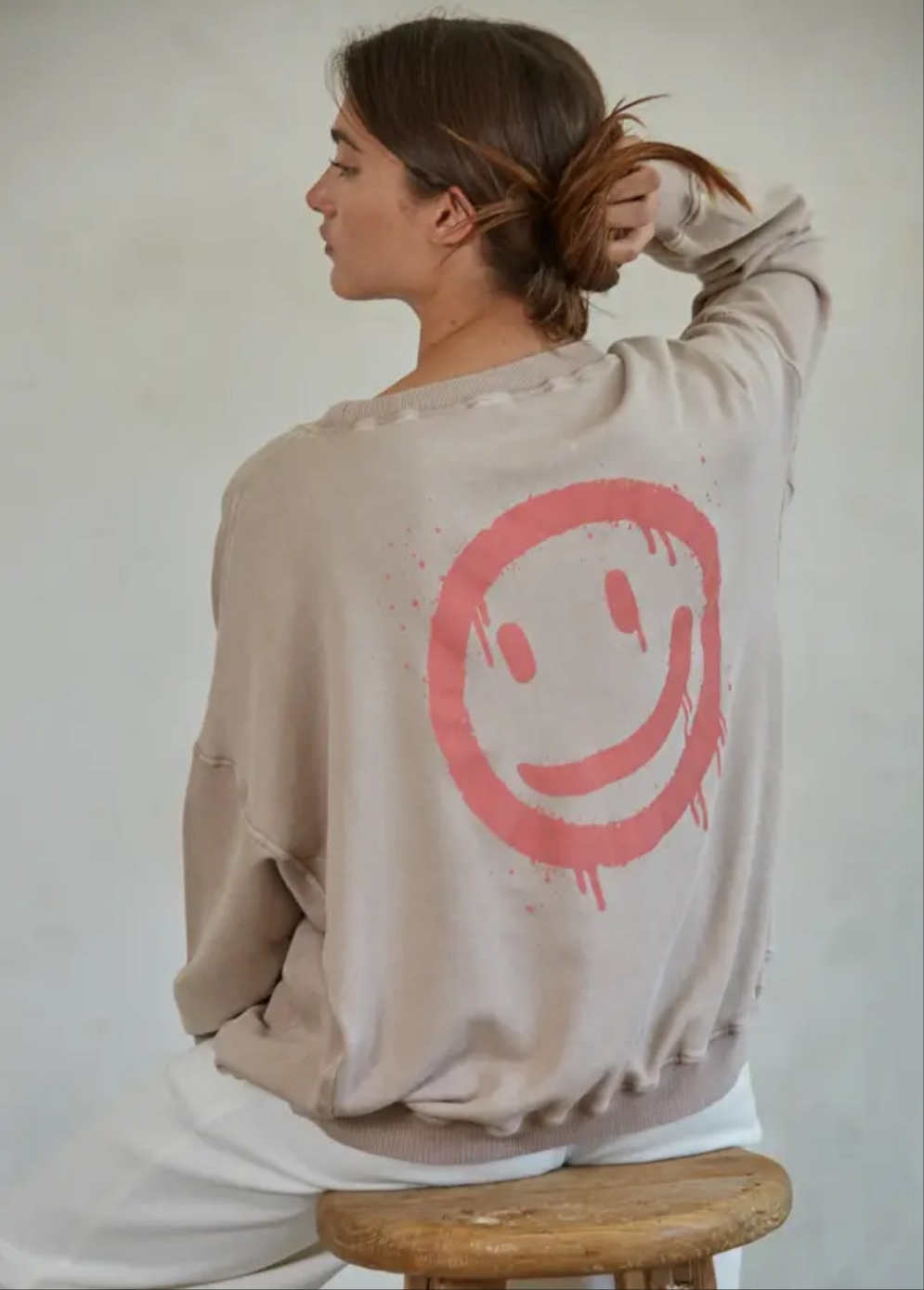 Smile Face Print Pullover