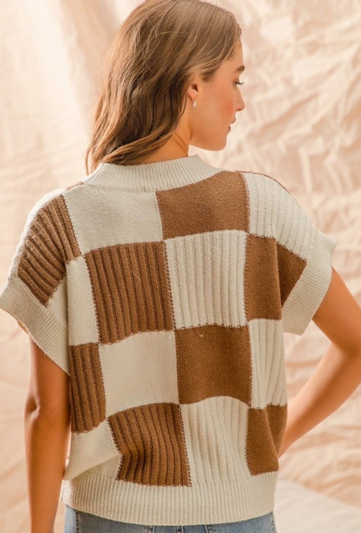 Check Plaid Casual Sweater Top