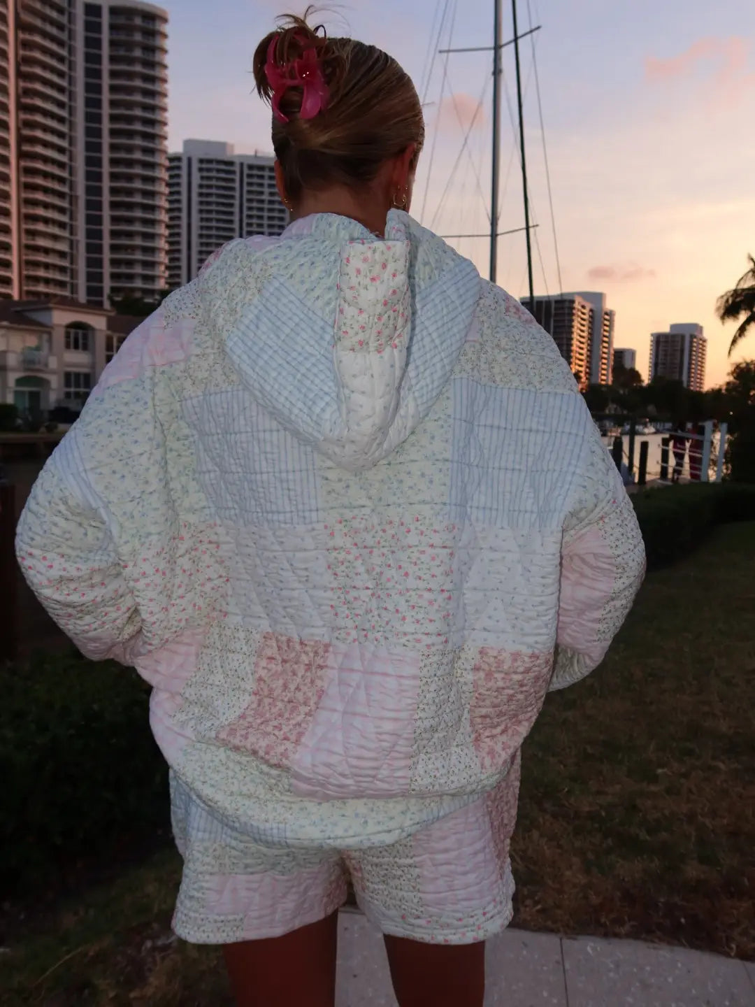 Quilted Pastel Hoodie
