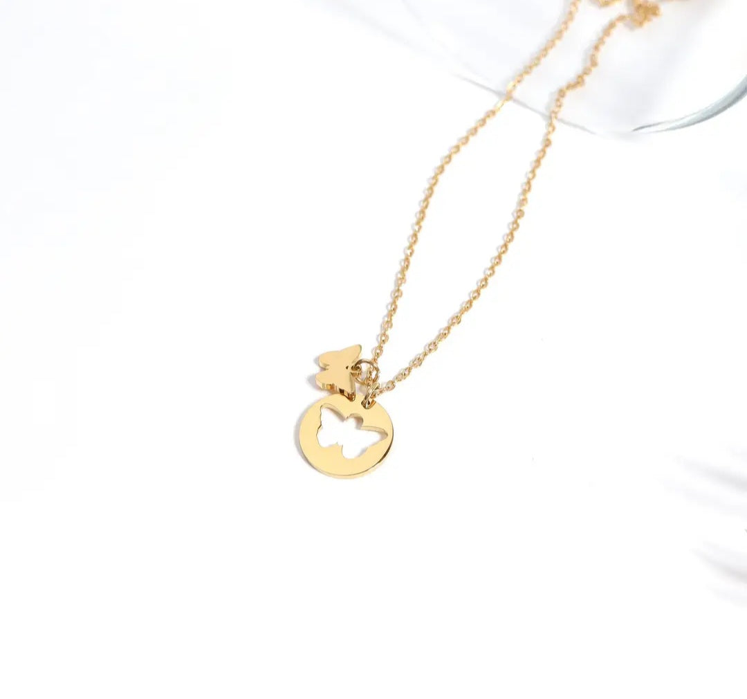Buttertly Cutout Necklace - 18K Gold Pvd Stainless Steel