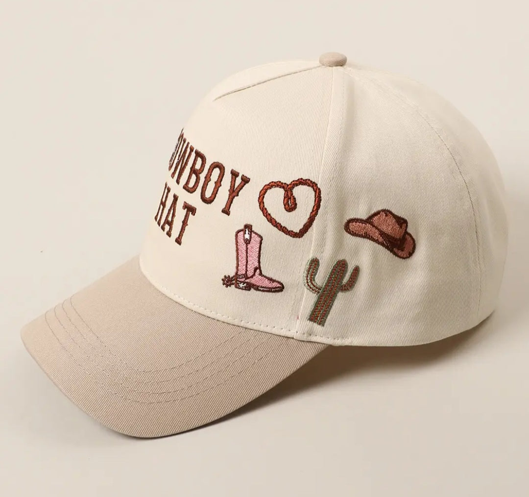 Cowboy Hat Cactus Heart Embroidery Trucker Hat