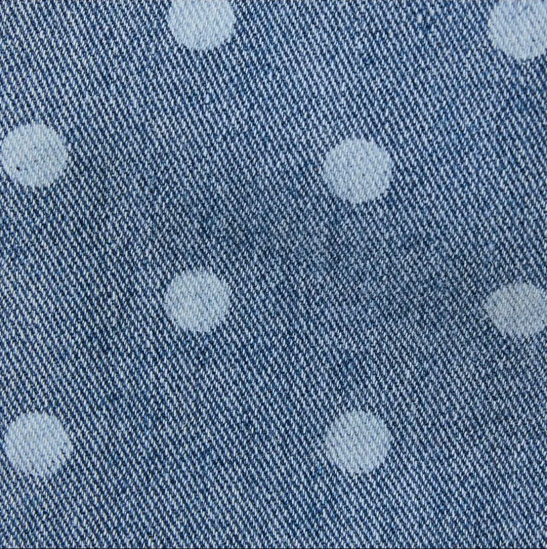 High Waist Polka Dot Denim Shorts