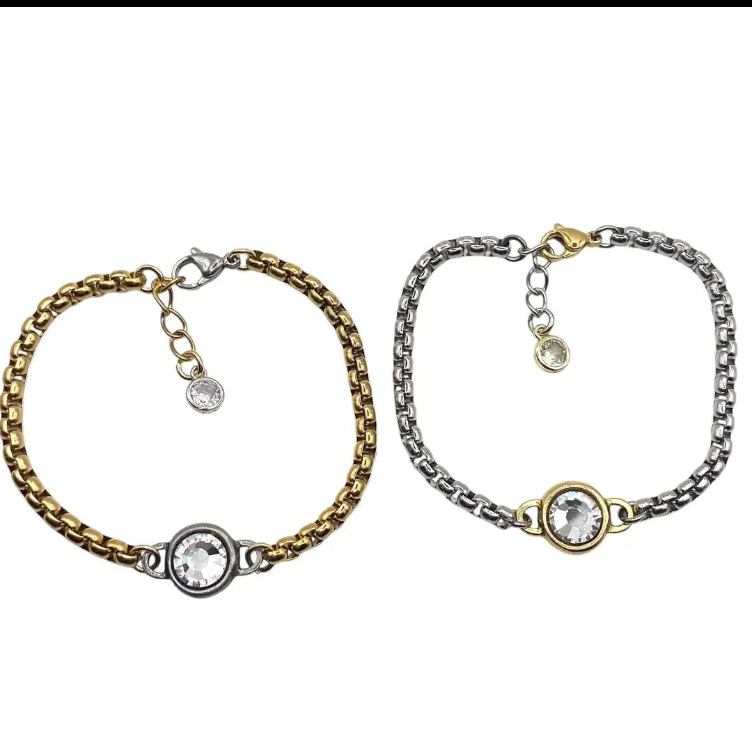Two Tone Mixed Metal Luxe Bracelet