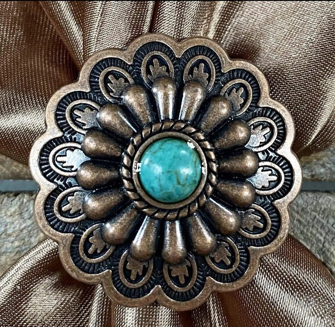 Scalloped Floral W/ Gree Howlite Stone Wild Rag Slide