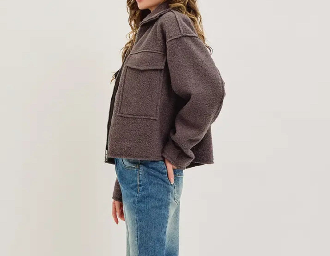 Textured Bomber Jacket