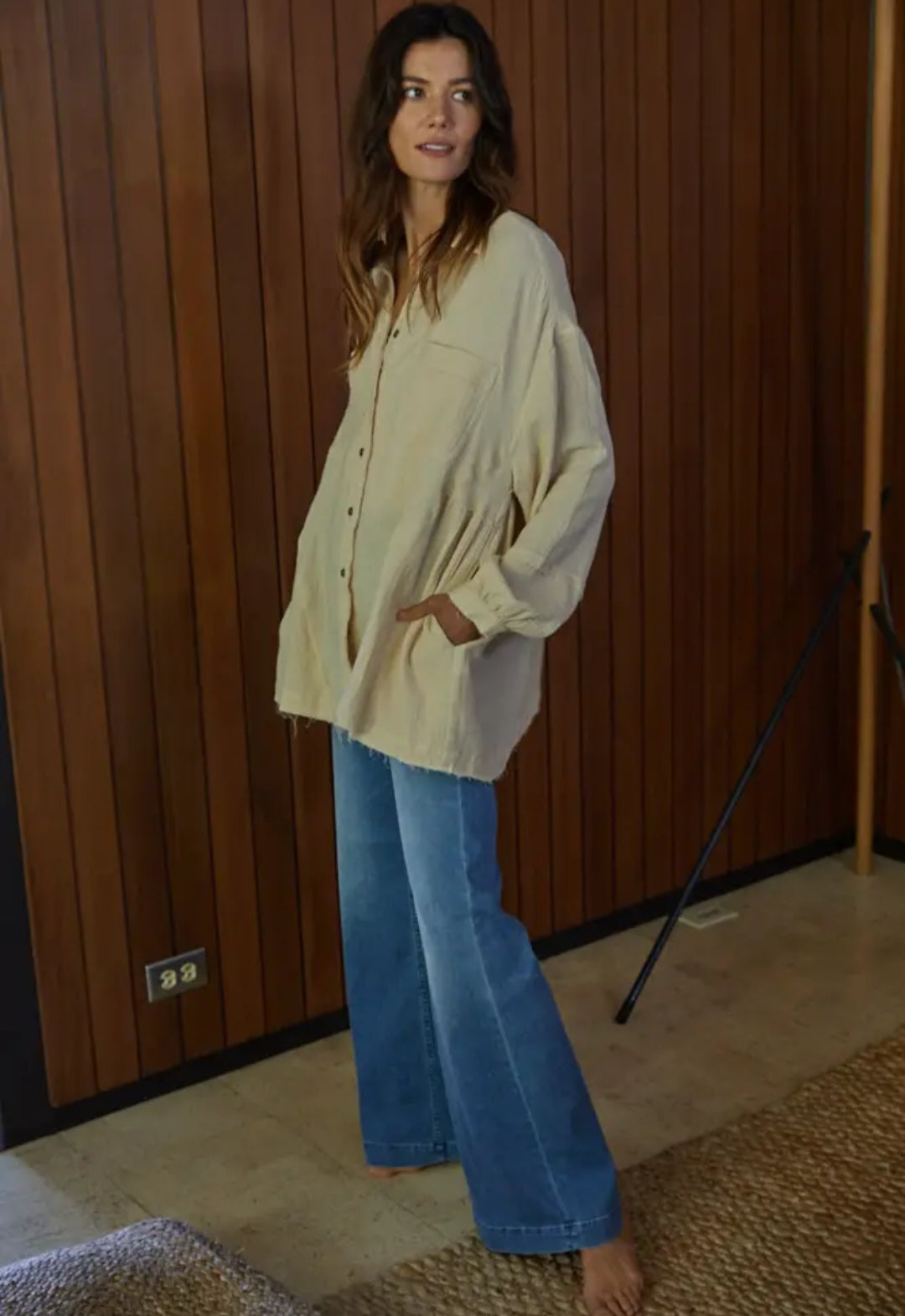 Woven Cotton Gauze Oversized Shirt Tunic