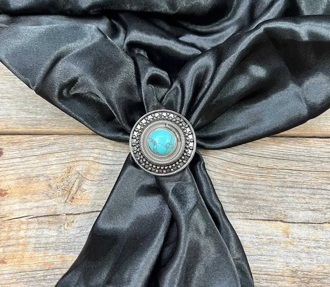 Round Turquoise Wild Rag Slide