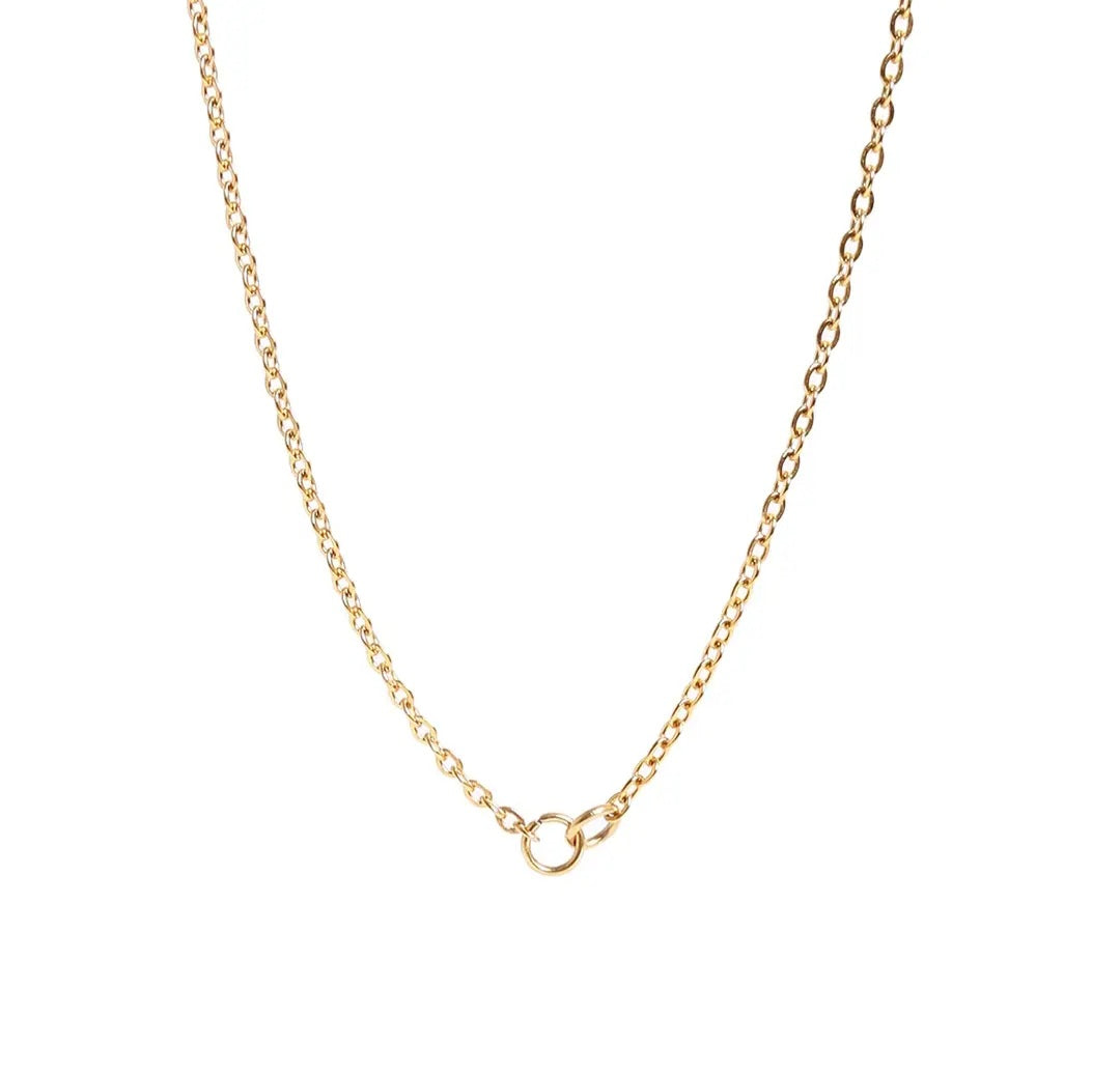 Loop Connector Chain Necklace -18K Gold Pvd Stainless Steel