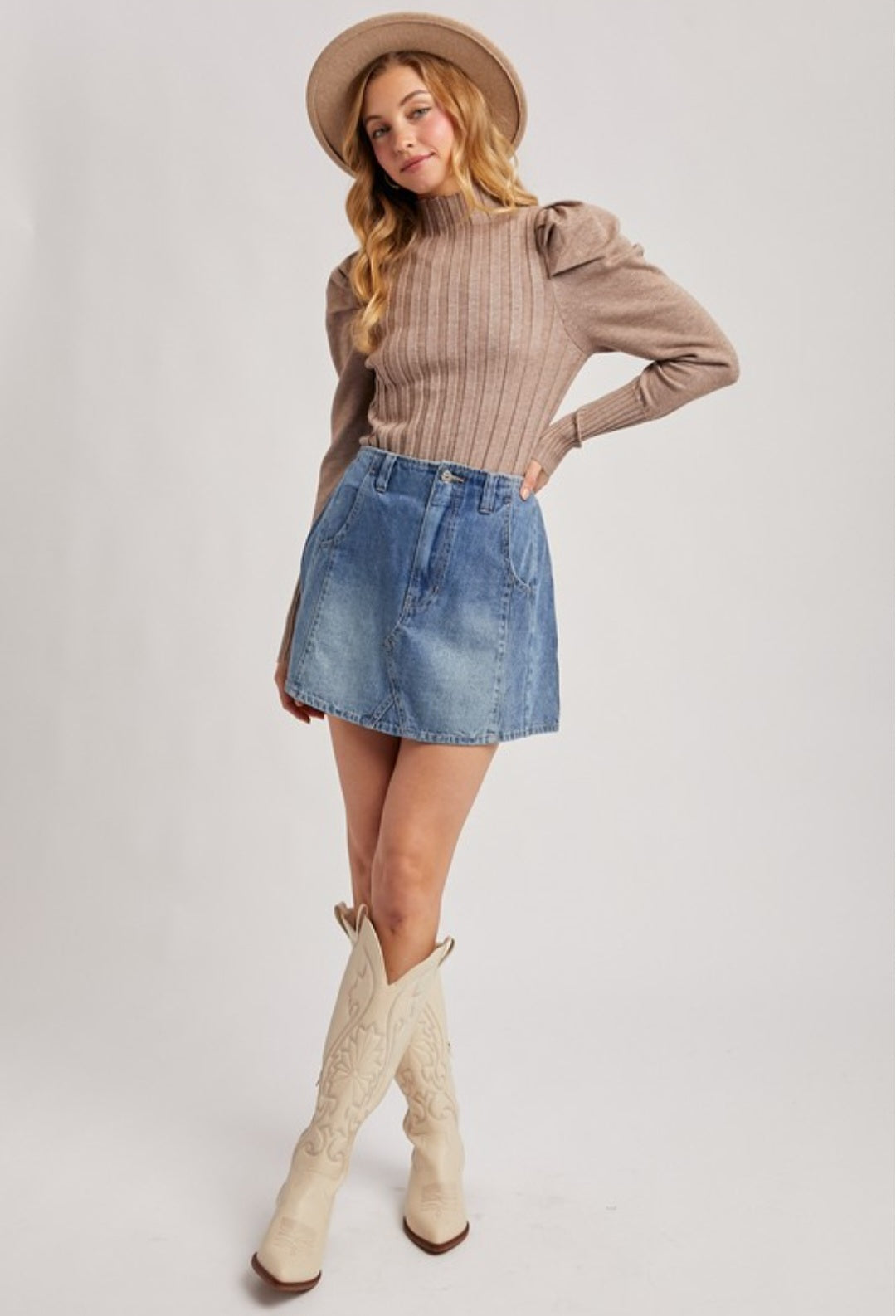 A-line Denim Mini Skirt