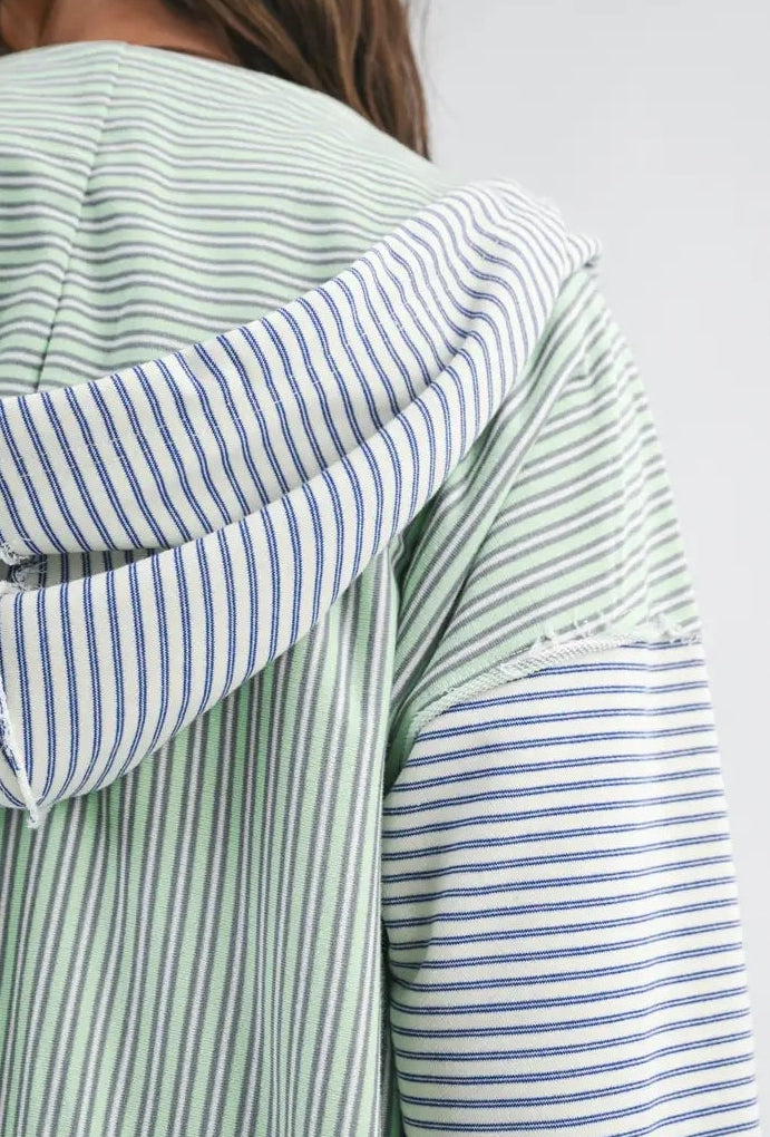 Striped Zip Hoodie