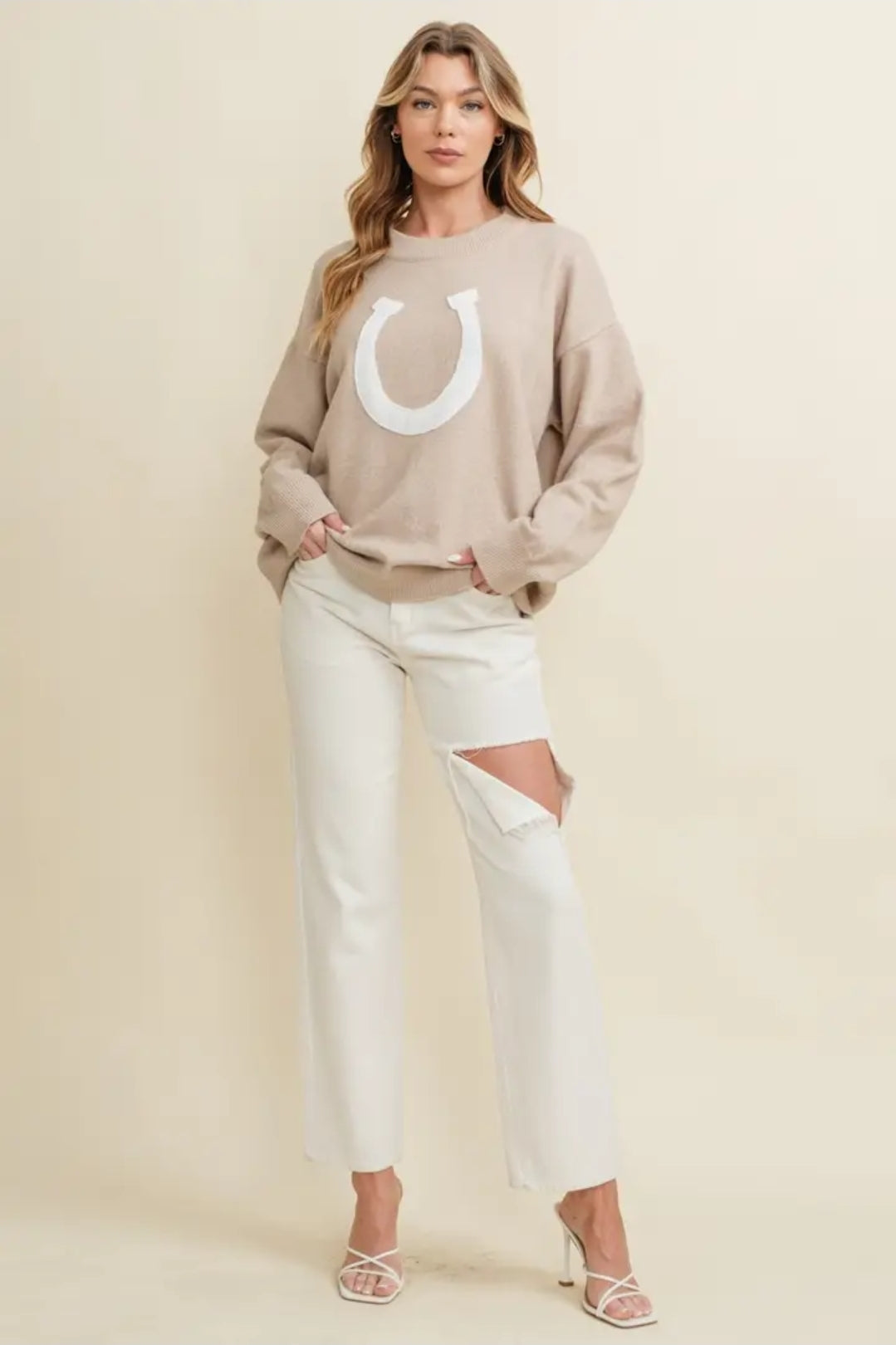 Horse Shoe Pullover Sweater