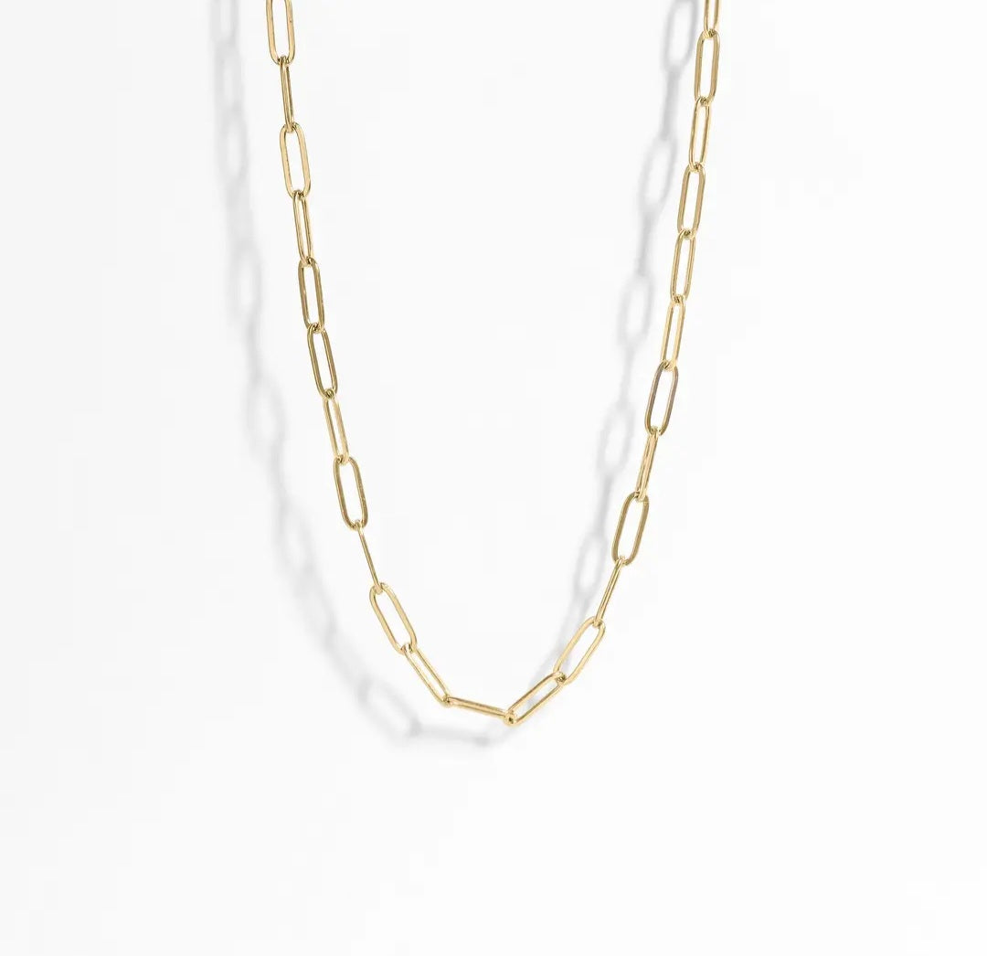 18K Gold Paperclip Chain Necklace