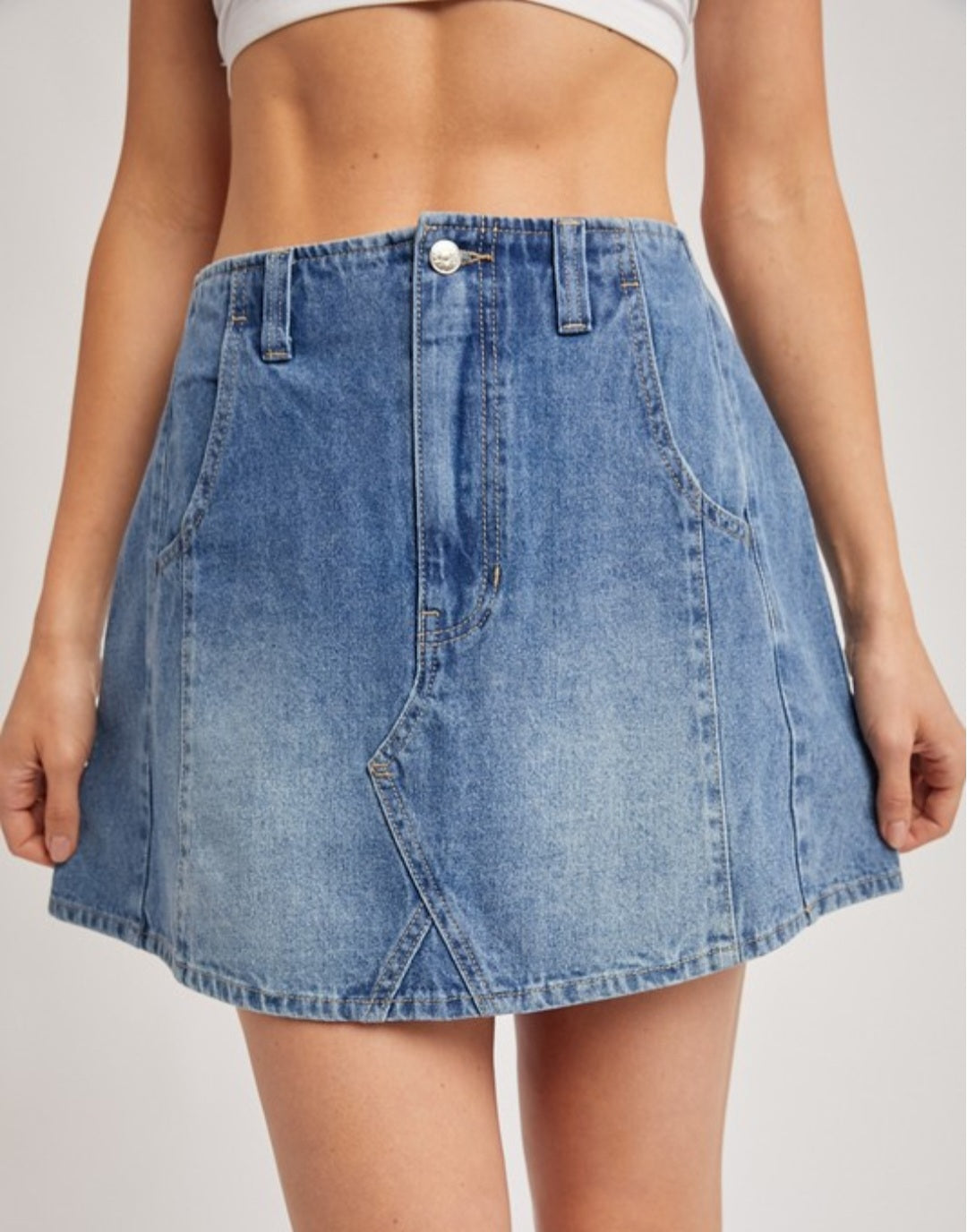 A-line Denim Mini Skirt