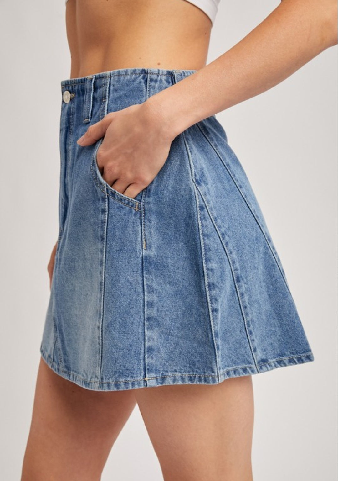 A-line Denim Mini Skirt
