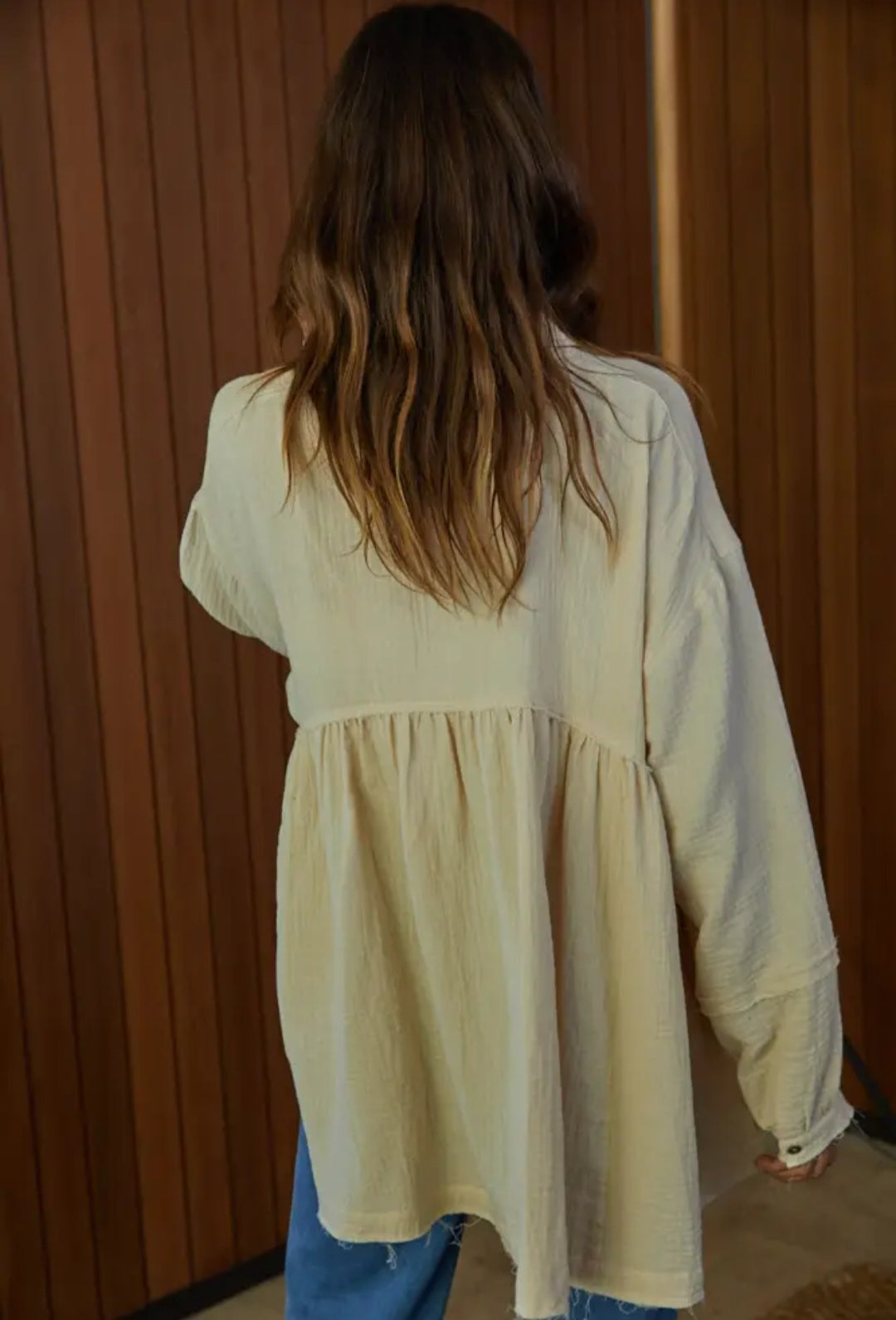 Woven Cotton Gauze Oversized Shirt Tunic