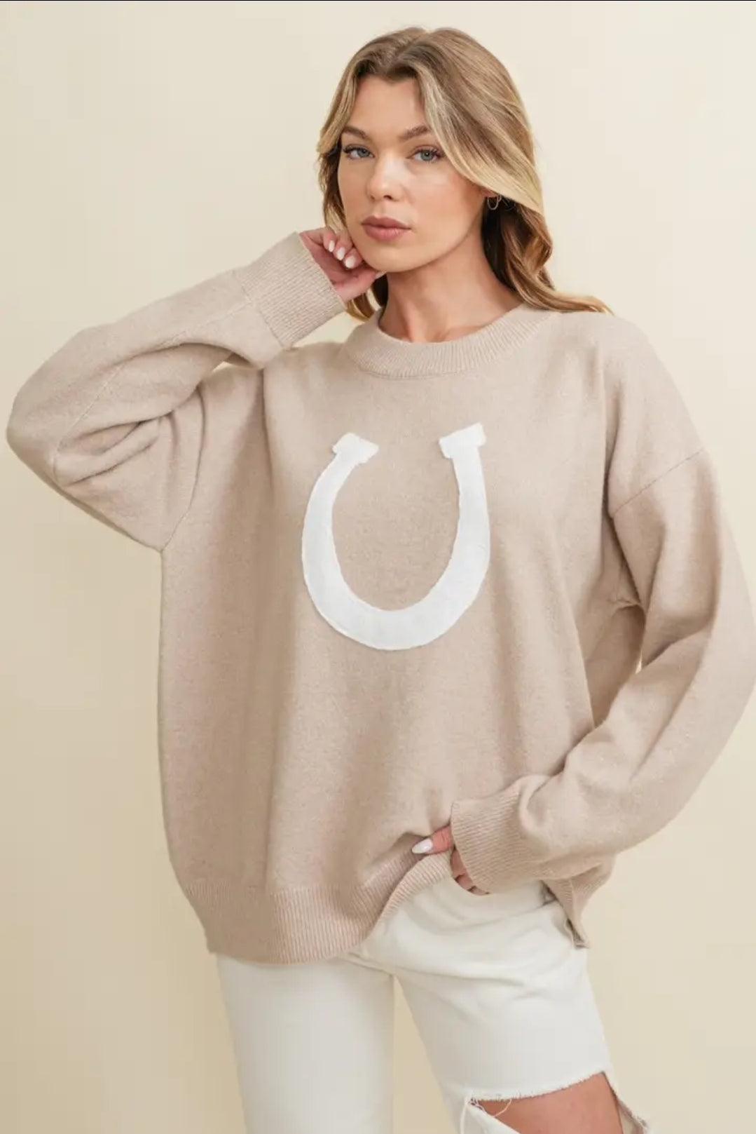Horse Shoe Pullover Sweater