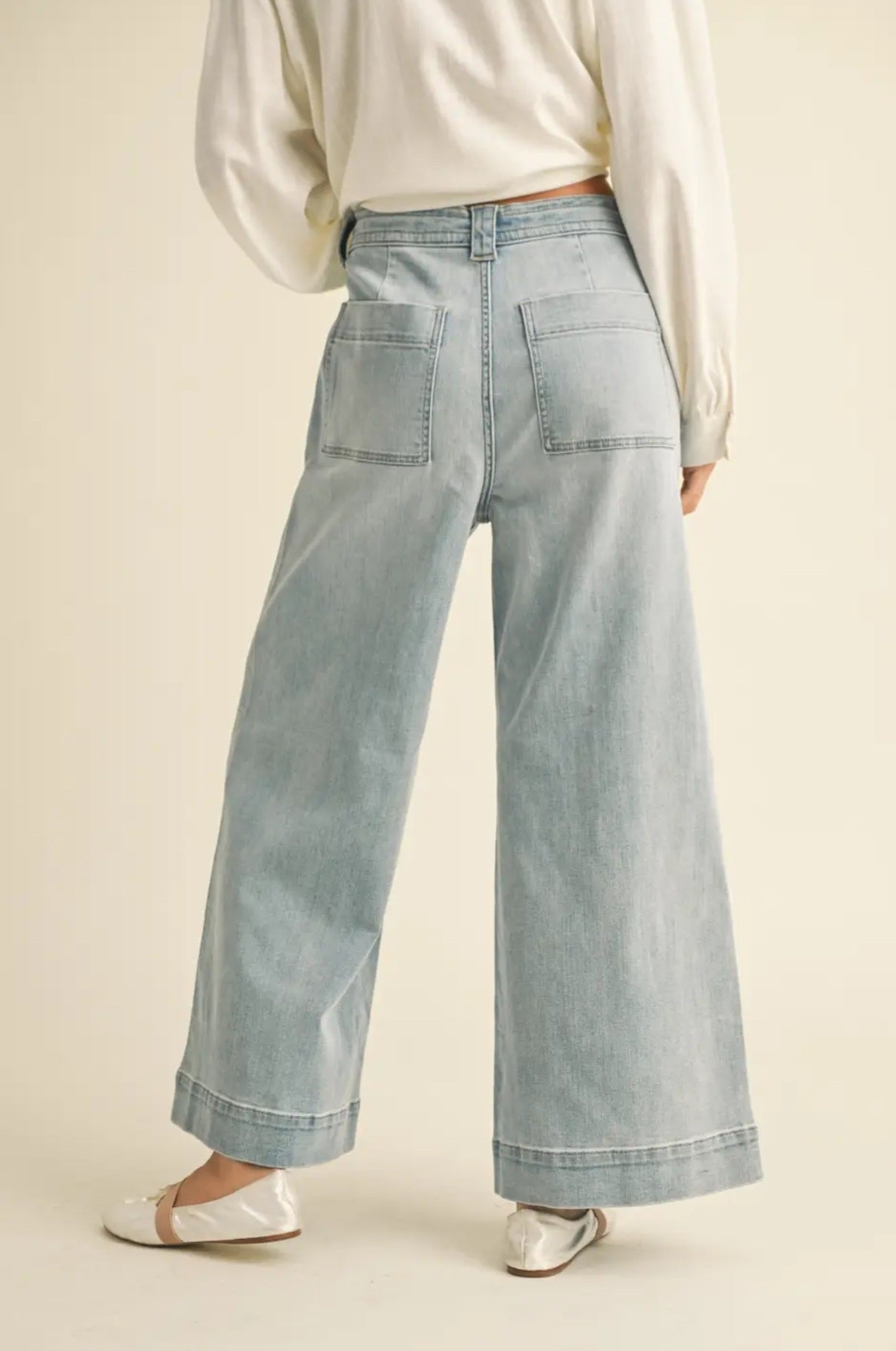 Miou Muse Washed Denim with Tie Pants