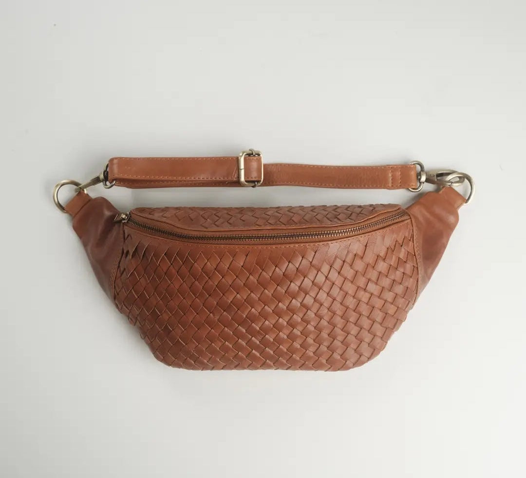 Hanna Woven Leather Sling Bag