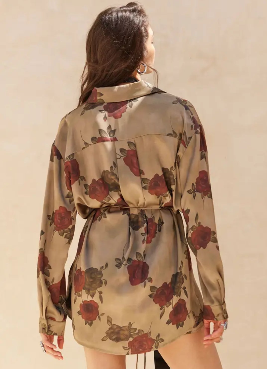 Westin Floral Satin Shirt Romper