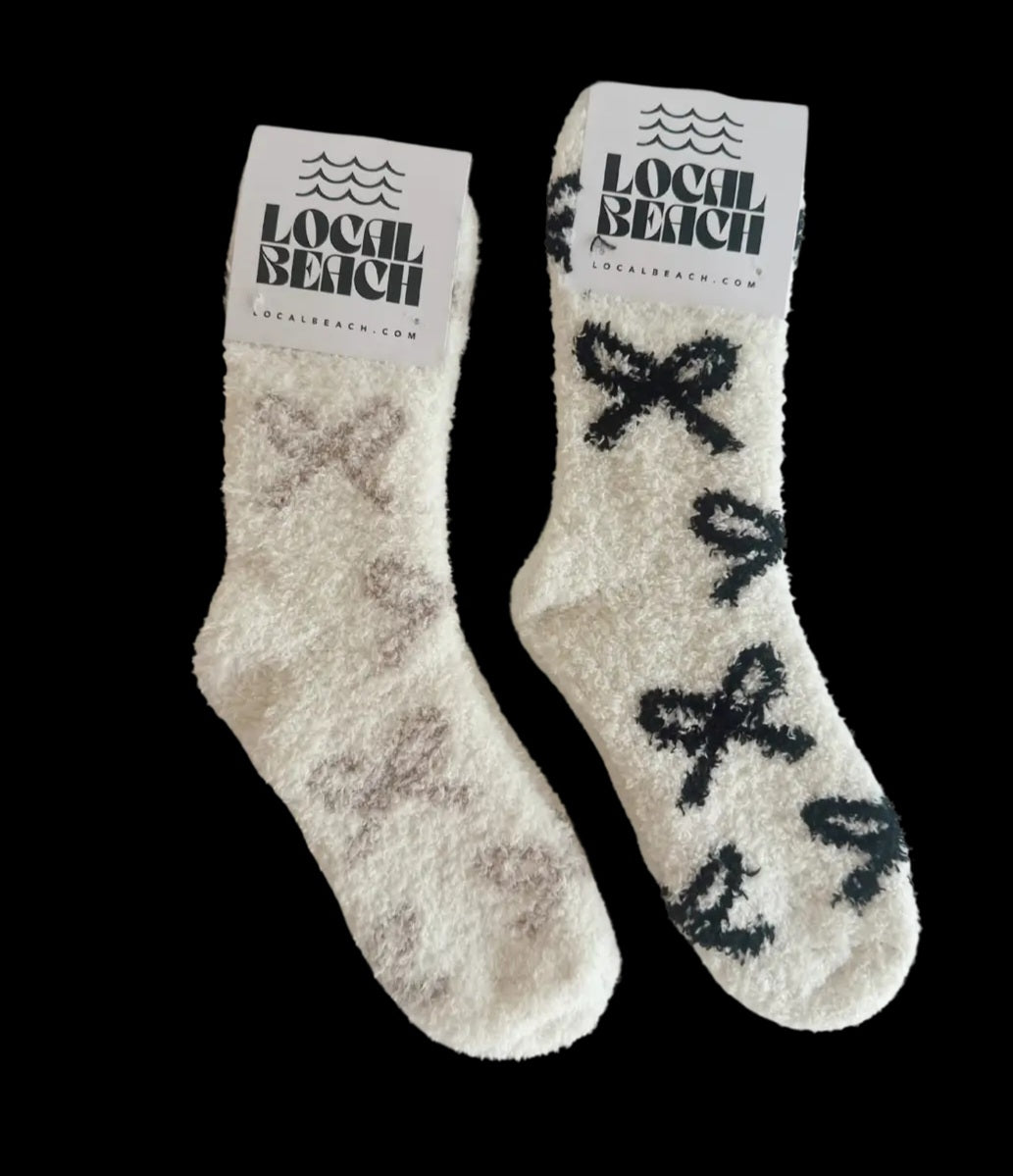 Local Beach Bow Cozy Socks