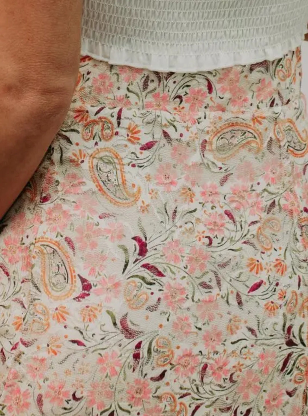 Floral Paisley Maxi Skort Skirt