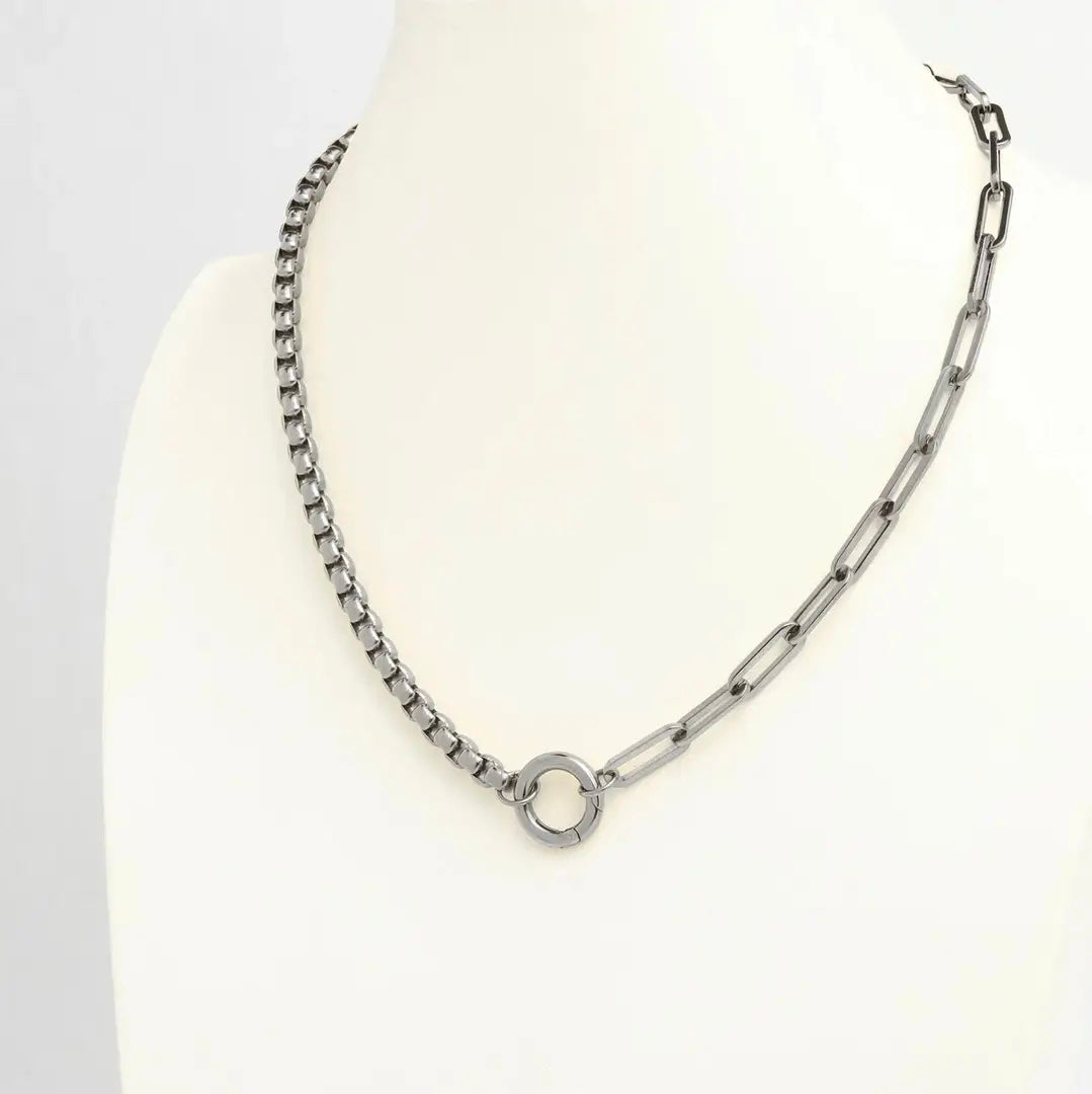 Box Paperclip Charm Holder Necklace