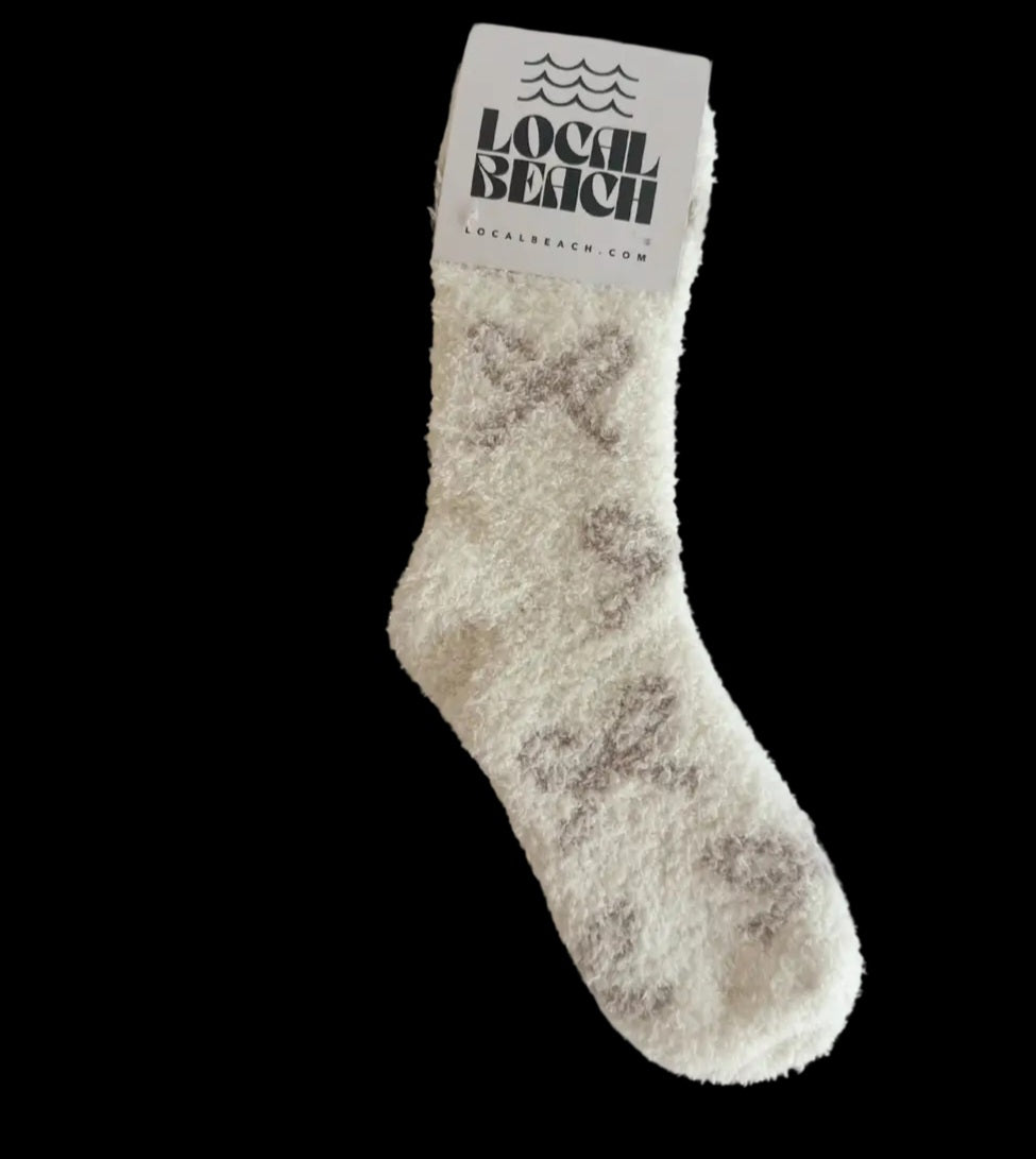 Local Beach Bow Cozy Socks