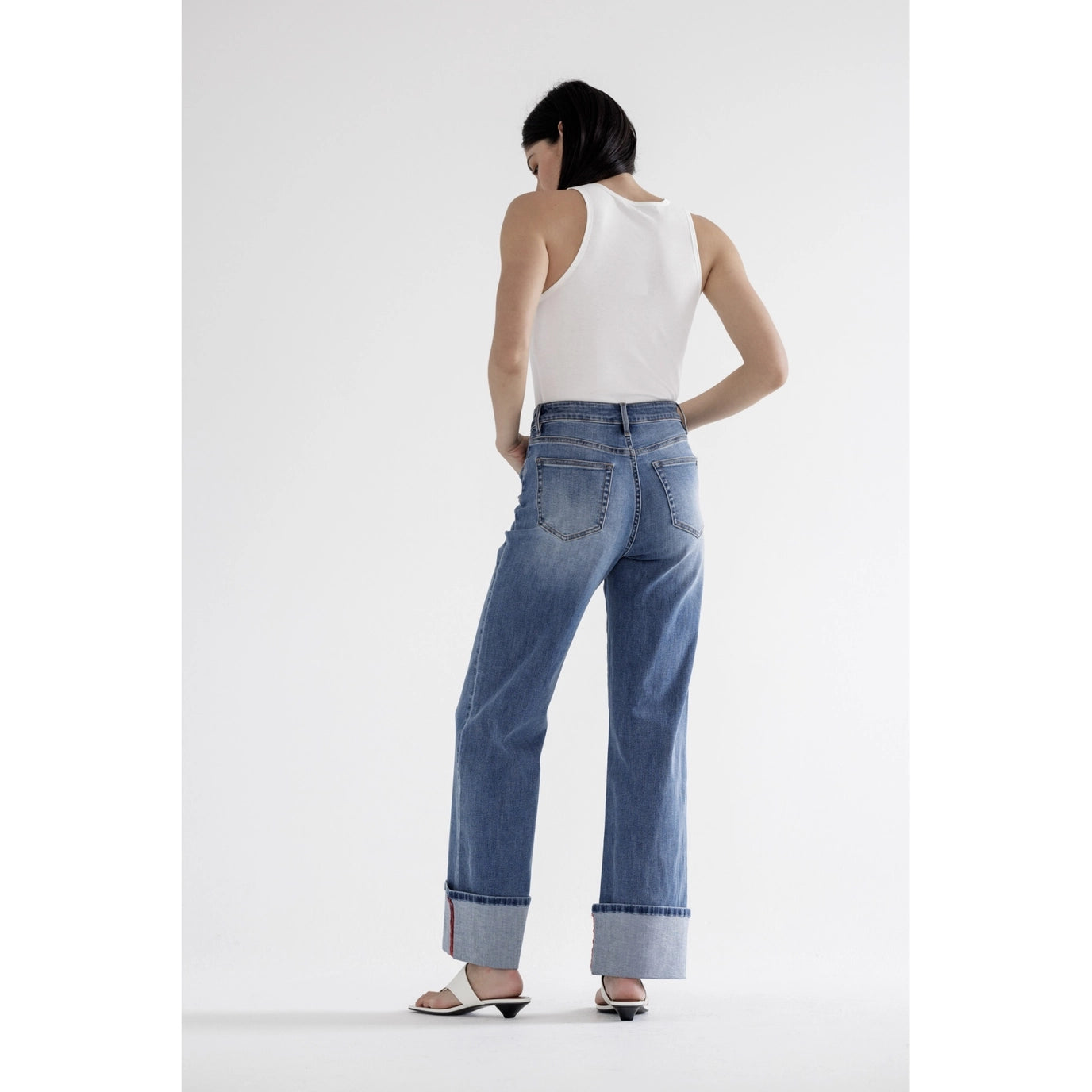 Jane Wide Leg with Cuff Hem Jean