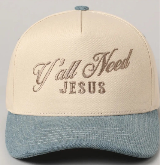 Y'all Need Jesus Embroidered Trucker Hat