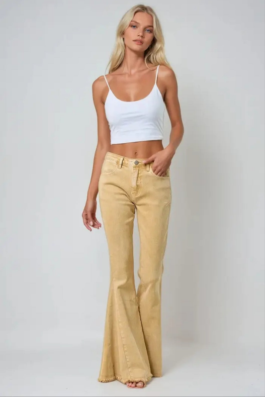 Acid Washed Bellbottom Jeans