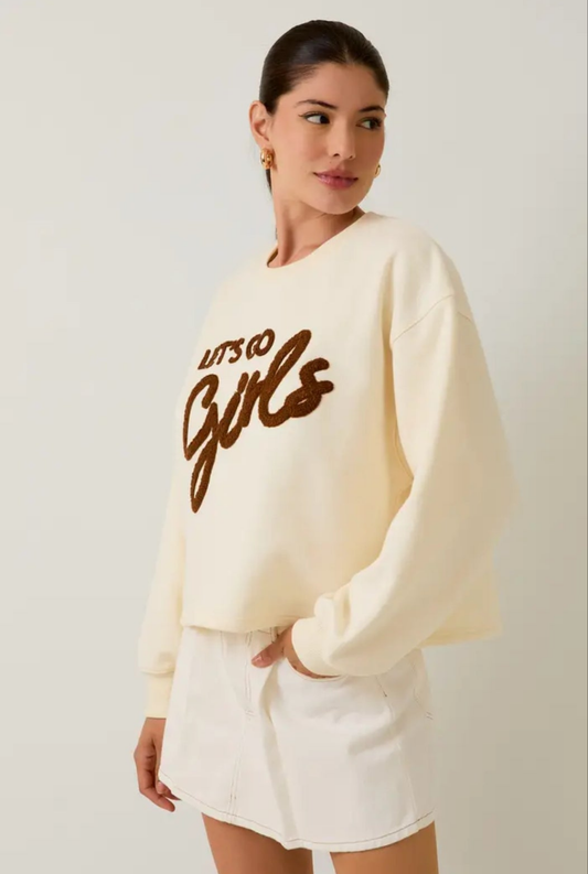 Crew Neck `'let's Go Girls' Sweatshirt