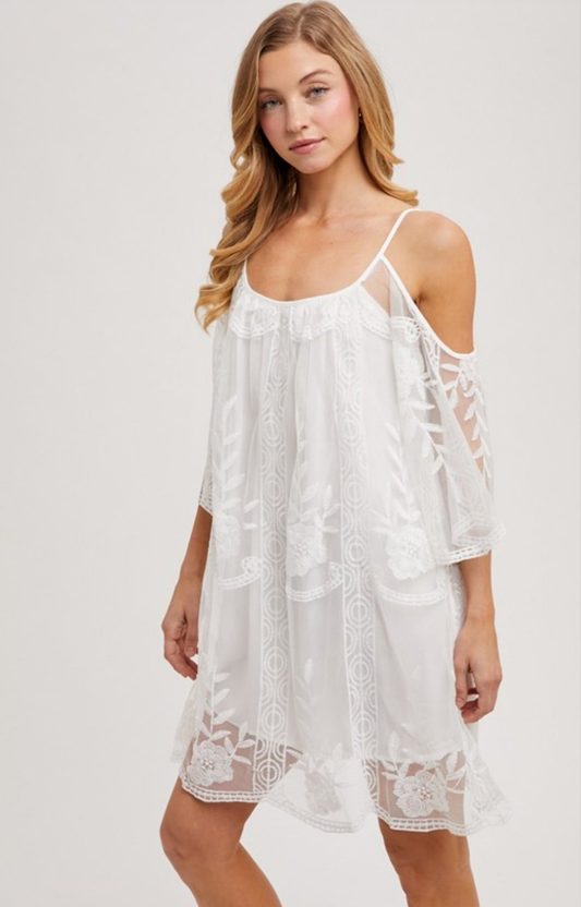 Open Shoulder Lace Dress