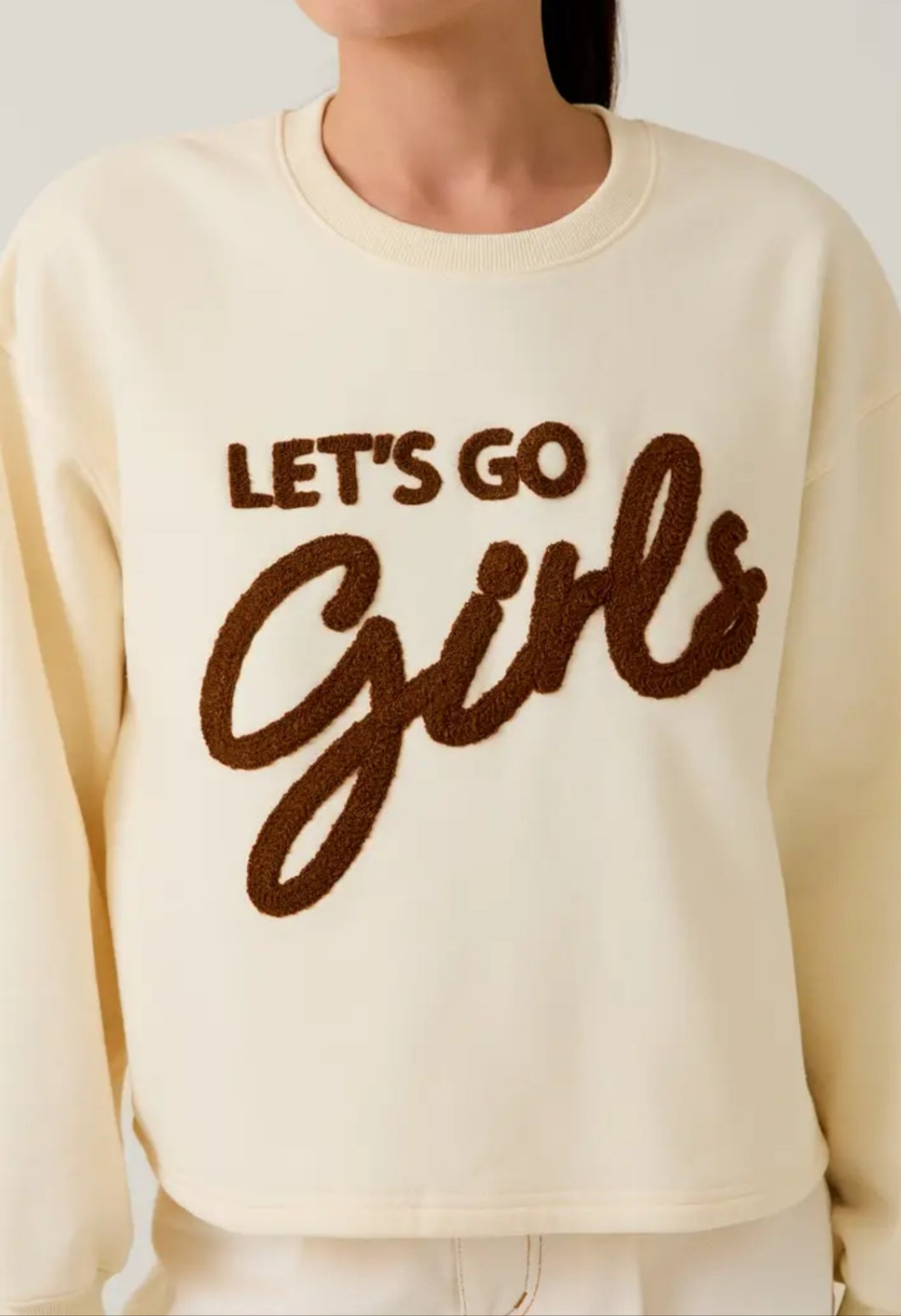 Crew Neck `'let's Go Girls' Sweatshirt