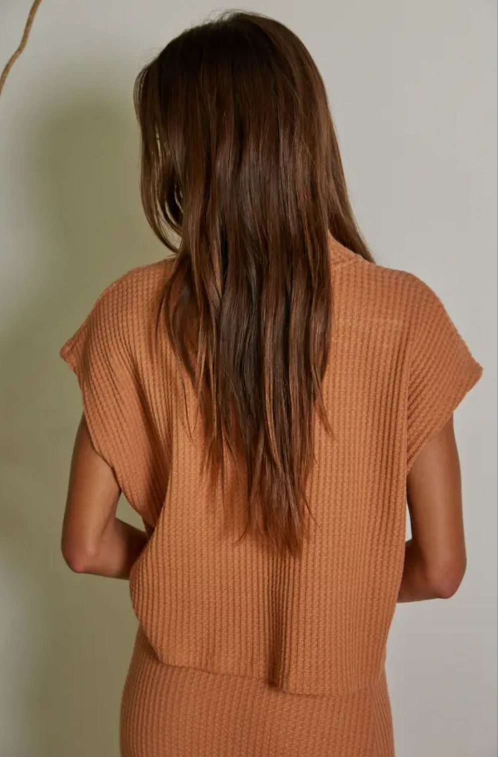 Knit Thermal Mock Neck Sleeveless Top