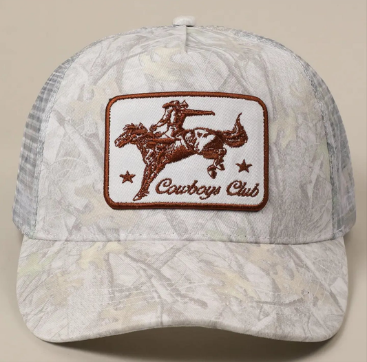 Cowboy and Horse Embroidery Patch Mesh Cap