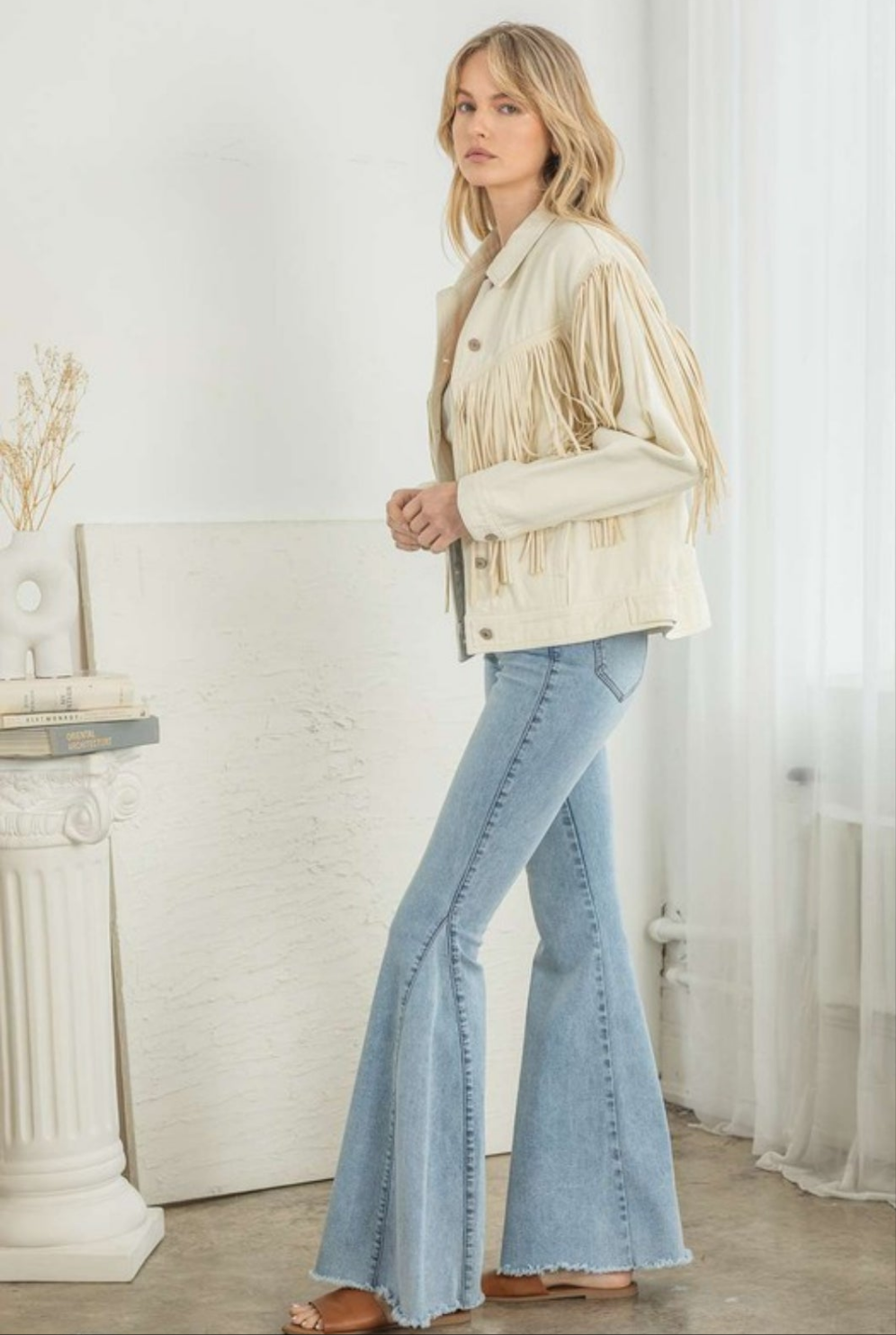 Denim Fringe Jacket