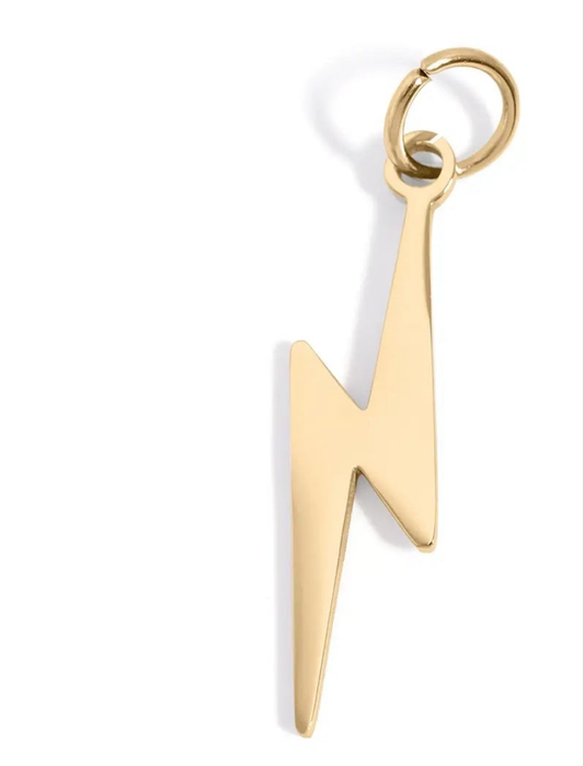 Lightning Bolt Charm- 18K Gold Pvd Stainless Steel