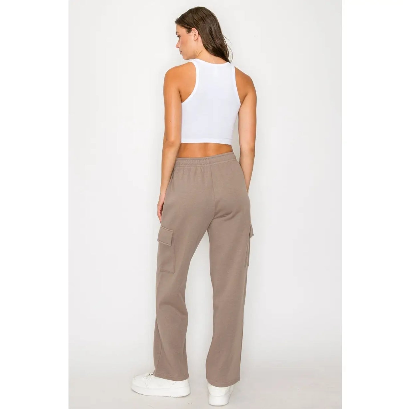 Straight Leg Fleece Cargo Sweatpants