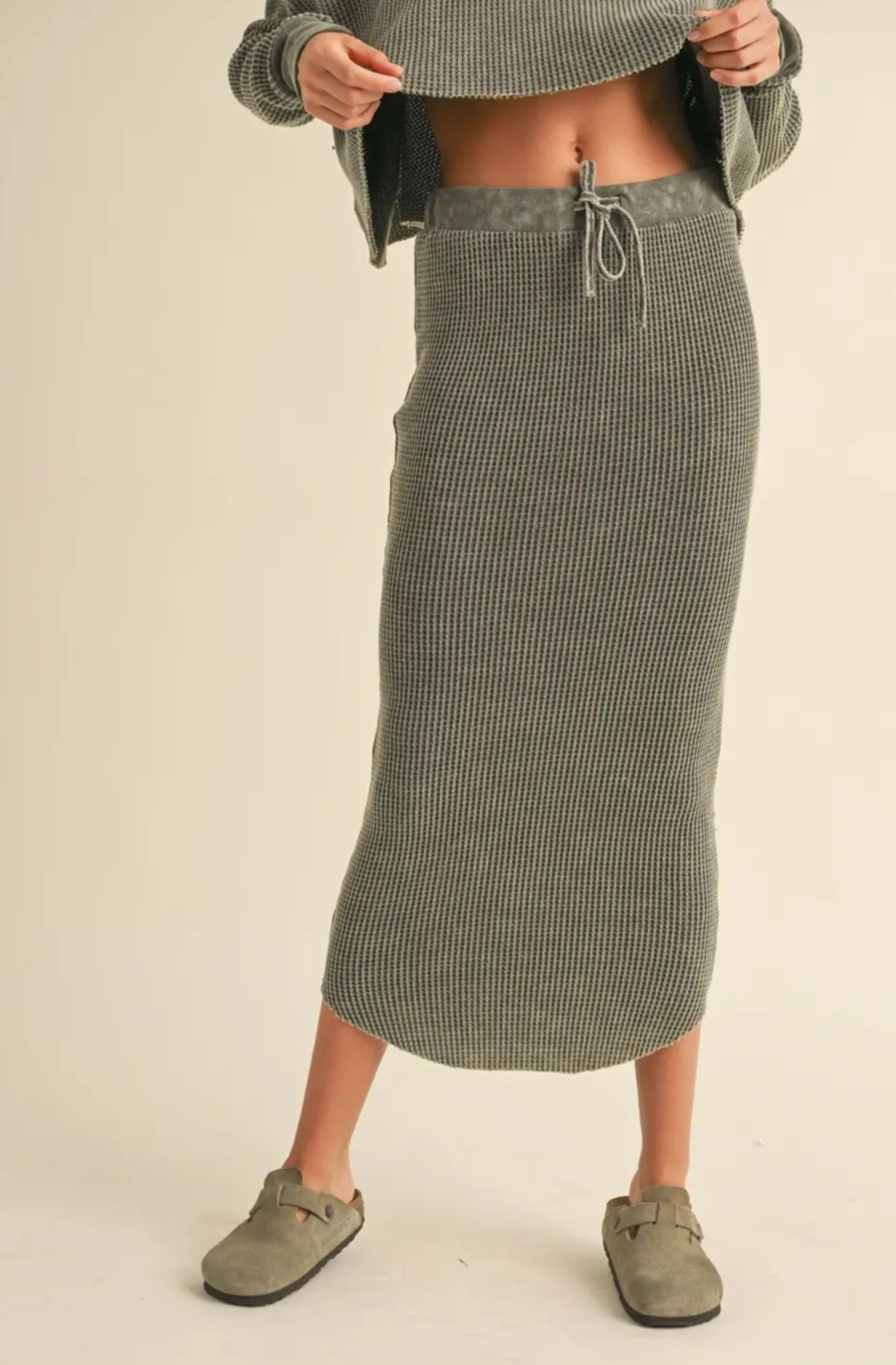 Washed Rib Knitted Skirt