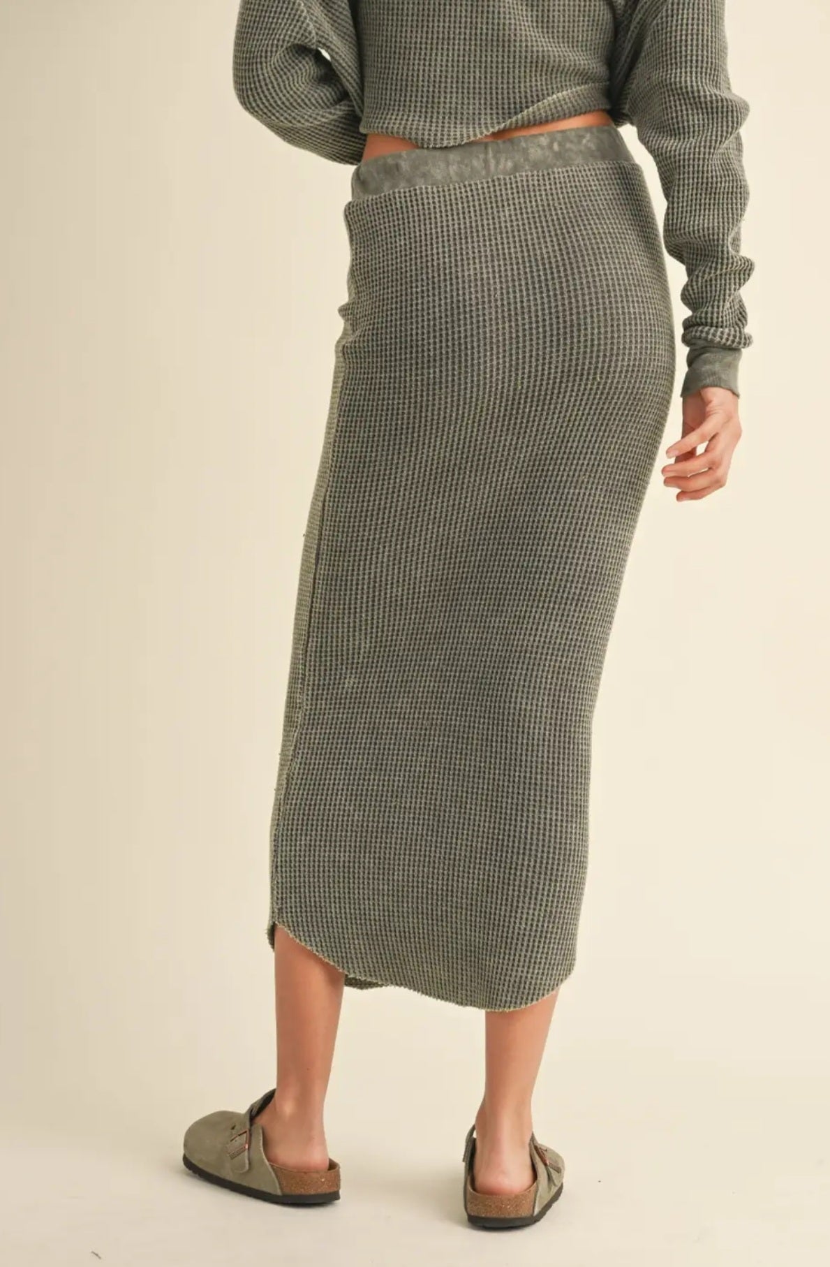 Washed Rib Knitted Skirt