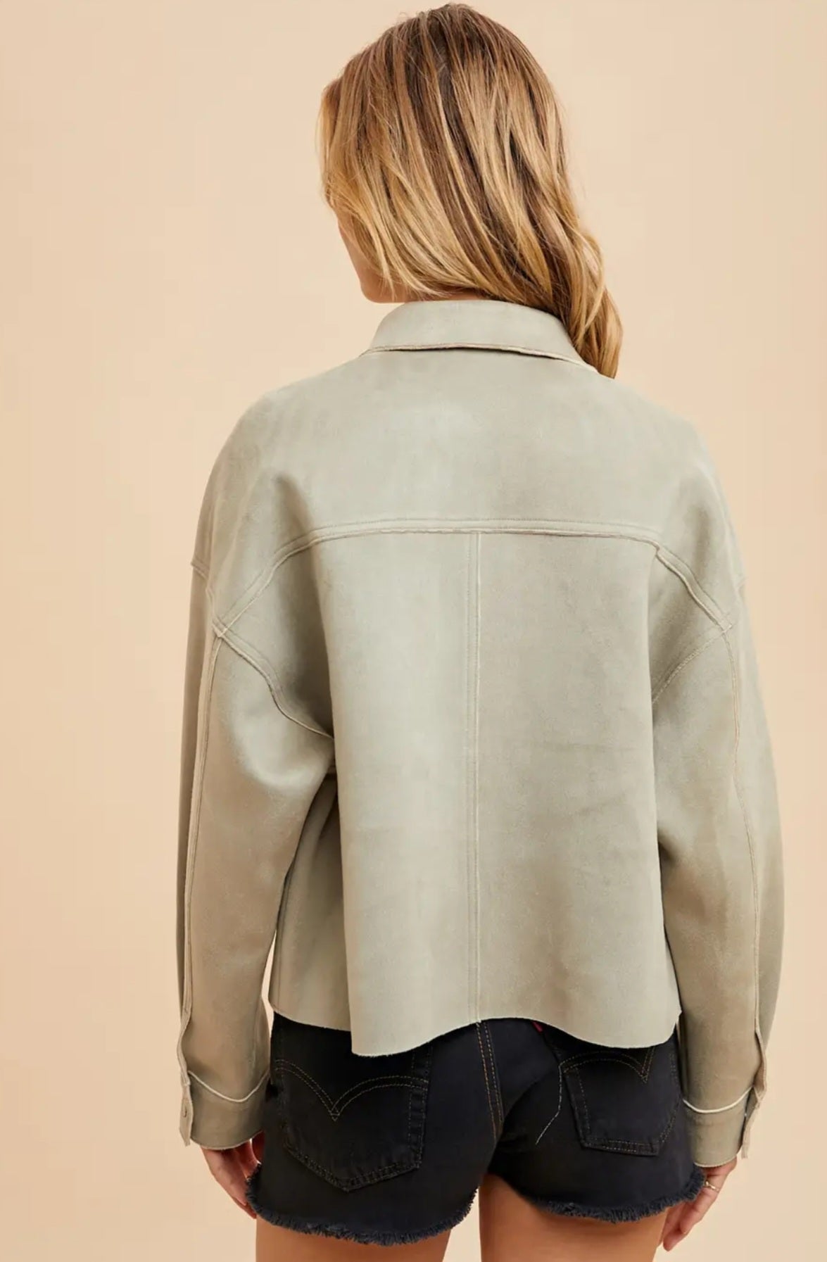 Dusty Olive Suede Jacket