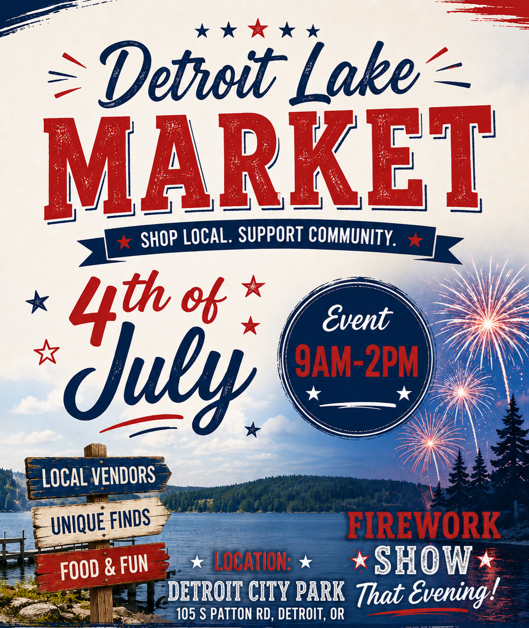 Come see us at Detroit Lake at Saturday Market along with many other vendors.

Detroit City Park 
9am - 2pm