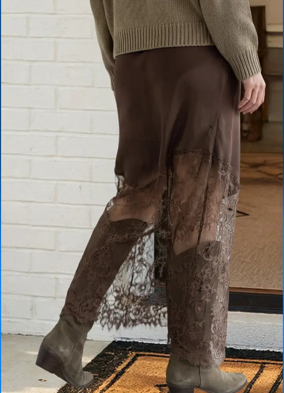 Las Lace Patchwork Maxi Skirt